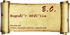 Bognár Ofélia névjegykártya